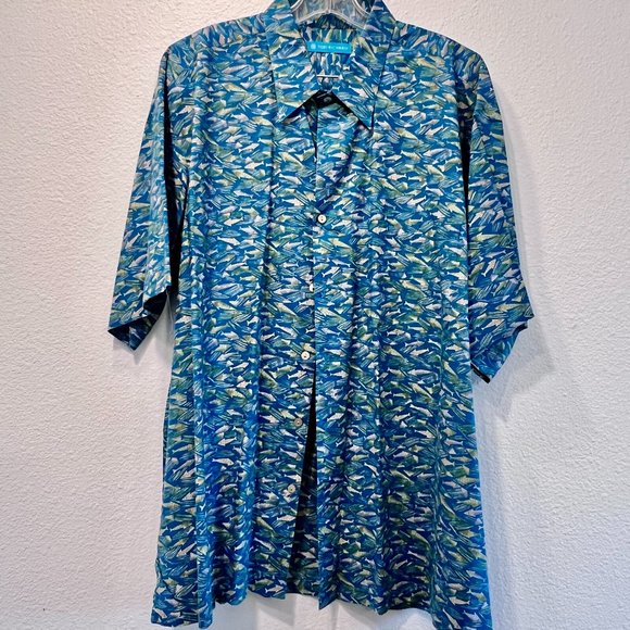 TORI RICHARD Men’s 2XL Aloha Shirt Short Sleeve Button Cotton pocket - Picture 3 of 12